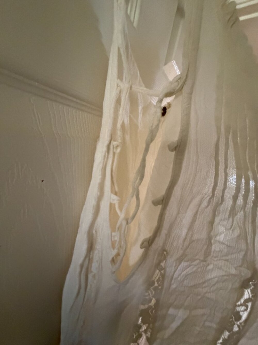 Free People One Beautiful Ivory Hailee Lace Maxi Beach Dress Medium - Picture 7 of 11